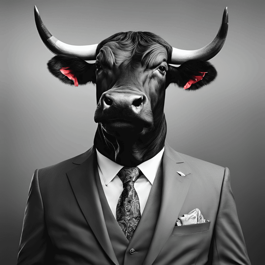 A bull in a suit